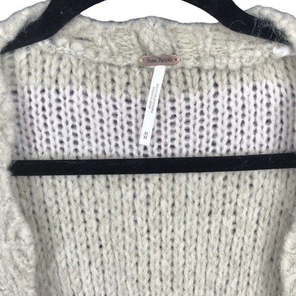 Free People Fine Time Stripe Latte Cardigan Beige & White - Picture 3 of 7